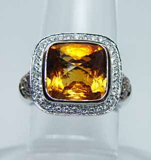   5ct Chocolate Diamond Ring 18K White Gold Heavy 10.5gr Estate Jewelry