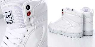 Mens White Shiny Sports High Top Sneakers Shoes US 7~10  