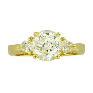  Yellow Gold Plated Sterling Silver Cubic Zirconia Past 