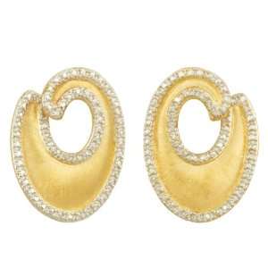  Yellow Gold Plated Sterling Silver Circle Earrings 