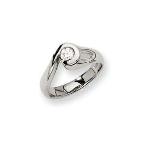  Stainless Steel Embraced Gem Ring Size 8: Jewelry