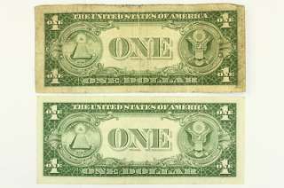     One Dollar $1 Bills Blue Seal Silver Certificate Star Notes  