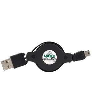   Retractable USB A (M) to 5 pin Mini B (M) Cable (Black): Electronics