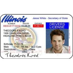  Illinois Fake Drivers License Celebrity Only not custom 