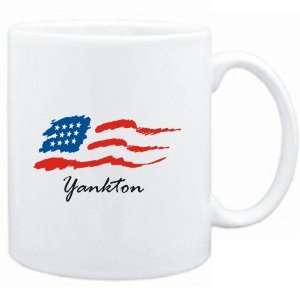  Mug White  Yankton   US Flag  Usa Cities Sports 
