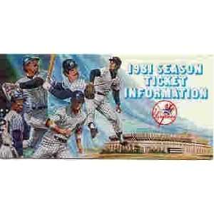  1981 New York Yankees Ticket Brochure, Reggie Jackson, Ron 