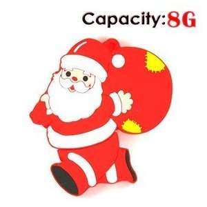  8GB Running Santa Claus USB Flash Drives Disk (Red) Electronics