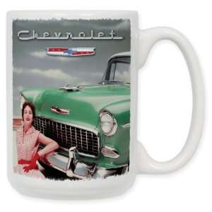  55 Chevy 15 Oz. Ceramic Coffee Mug: Kitchen & Dining