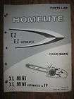 Homelite XL Mini Auto EZ FP Chainsaw Parts List Manual