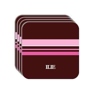 Personal Name Gift   ILIE Set of 4 Mini Mousepad Coasters (pink 