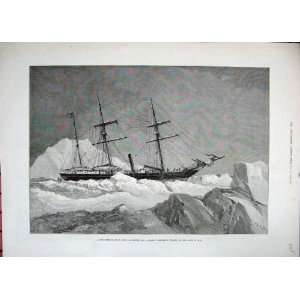  1882 Arctic Exploration Jeannette Bennett Ship Ice Sea 