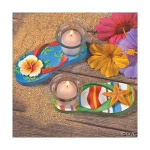  RESIN LUAU FLIP FLOP TEALIGHT HOLDERS 