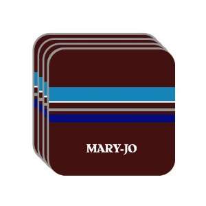 Personal Name Gift   MARY JO Set of 4 Mini Mousepad Coasters (blue 