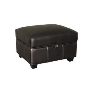   Black Leather Storage Ottoman By Wholesale Interiors: Home & Kitchen