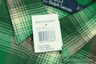 Polo Ralph Lauren L/S Plaid Flannel Button Up GREEN M  