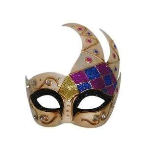   Emerald Mardi Gras Harlequin Party Mask #(7016) 