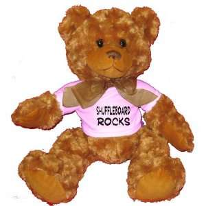   Shuffleboard Rocks Plush Teddy Bear with WHITE T Shirt: Toys & Games