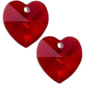  2 Siam Swarovski Crystal Heart Pendant 6202 14mm Arts 