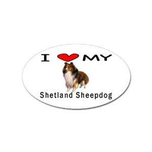  I Love My Shetland Sheepdog Oval Sticker: Everything Else