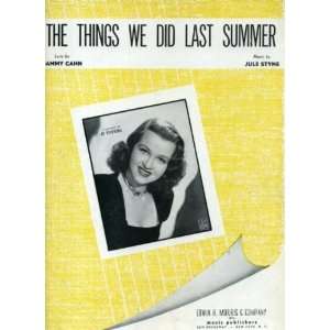 The Things We Did Last Summer Vintage 1946 Sheet Music recorded by Jo 