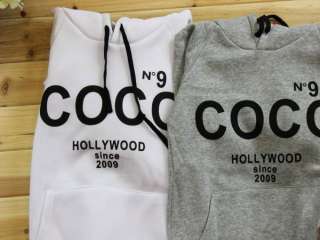 T1194 CoCo Hoodie Sweatshirt Hood Top White  
