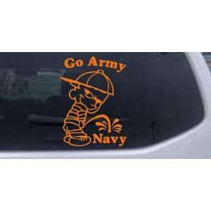 Go Army Pee On Navy Car Window Wall Laptop Decal Sticker    Orange 