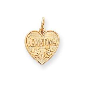   14k Grandma Heart Charm   Measures 21.7x15.8mm   JewelryWeb Jewelry