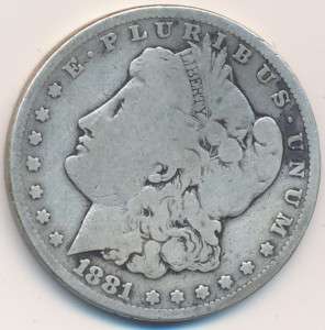 1881 CC MORGAN SILVER DOLLAR **NICE CIRCULATED KEY DATE COIN**  
