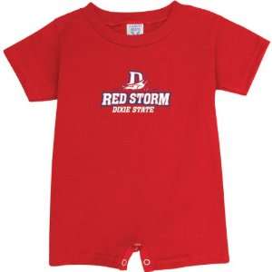 Dixie State Red Storm Red Logo Baby Romper:  Sports 