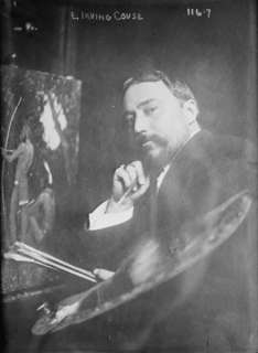Description 1900s photo E. Irving Couse, seated