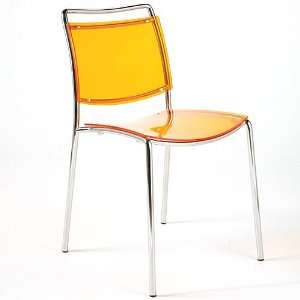  ItalModern 81008 Safina Stacking Chair Set of 4  Orange 