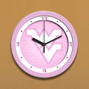  West Virginia Mountaineers Pink Nursery Wall Clock Sports 