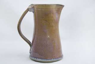 Brown Pottery Pitcher Signed Ryan Cameron  