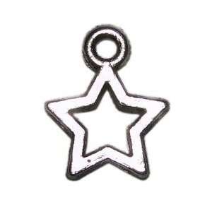 Tanday Star 1/2 x 1/4 (8732) 12 pieces Antique Metal Silver Charms 