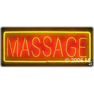 NEON Sign   Massage   Large 13 x 32 Grocery & Gourmet Food
