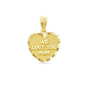   We Love You Mom Heart Charm in 10K Gold 10K FRIEND/FMLY CHRM Jewelry