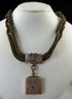 VICTORIAN FRENCH JET MOURNING BOOKCHAIN NECKLACE LOCKET  
