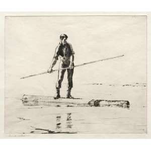     Frank Weston Benson   24 x 20 inches   Log Driver