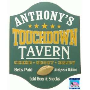  Touchdown Tavern Personalized Football Sign: Home 