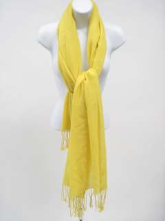 CASTELLO Yellow Wool Fringe Scarf Wrap Shawl  