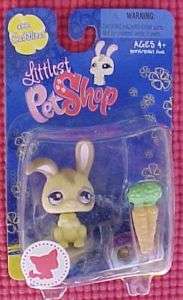 LITTLEST PET SHOP #887 YELLOW BUNNY with CARROTS  