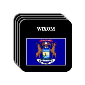 US State Flag   WIXOM, Michigan (MI) Set of 4 Mini Mousepad Coasters