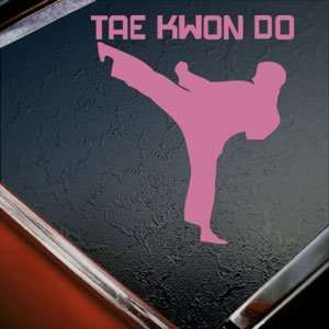   Martial Arts Taekwondo Pink Decal Window Pink Sticker: Arts, Crafts