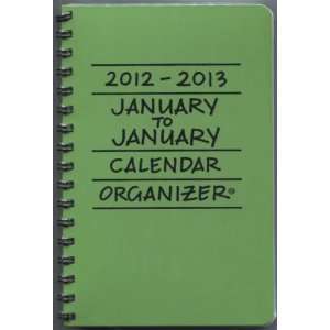  January to January Calendar Organizer 2012 2013 (Green 
