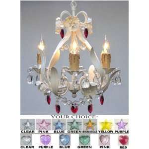  A7 HEARTS/WHITE/CL/326/4/RED Chandelier Lighting Crystal 