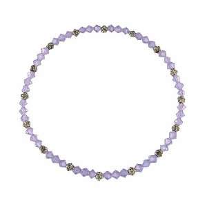 Anklet   A72   Stretch   4mm Swarovski (tm) Crystals and Silver Tone 