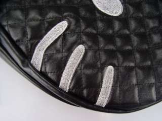 Title : Hello Kitty Black Leather Like Tote Bag Handbag Purse