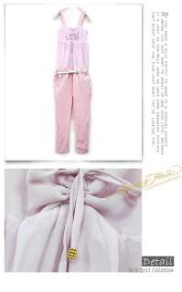 New Korea Womens Cute Pink Chiffon Stitching Cotton 1 Pc Pants wiht