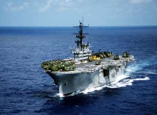 FilePort bow view of USS Iwo Jima (LPH 2) 1979