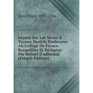   Par Robert DadhÃ©mar (French Edition) Borel Emile 1871 1956 Books